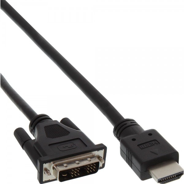 HDMI-Câble adaptateur DVI, InLine®, prise HDMI sur DVI 18+1 prise, 5m  INLINE 70805 Pas Cher 