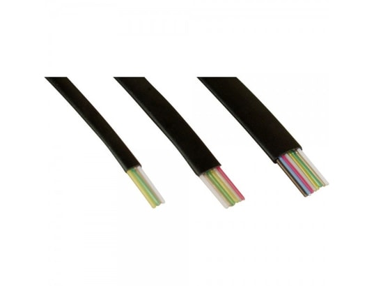 Câble modulaire, InLine®, 6 fils ruban noir, 100m anneau INLINE