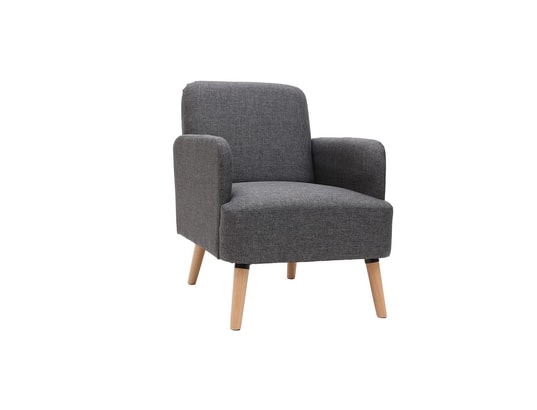 Fauteuil Scandinave Gris Foncé Et Bois Isko Miliboo Ma