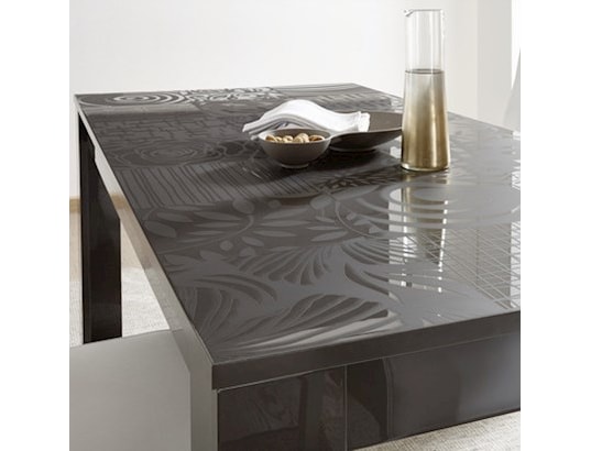 Table a manger 180 cm blanche laqué design NERINA L 180 x P 90 x H