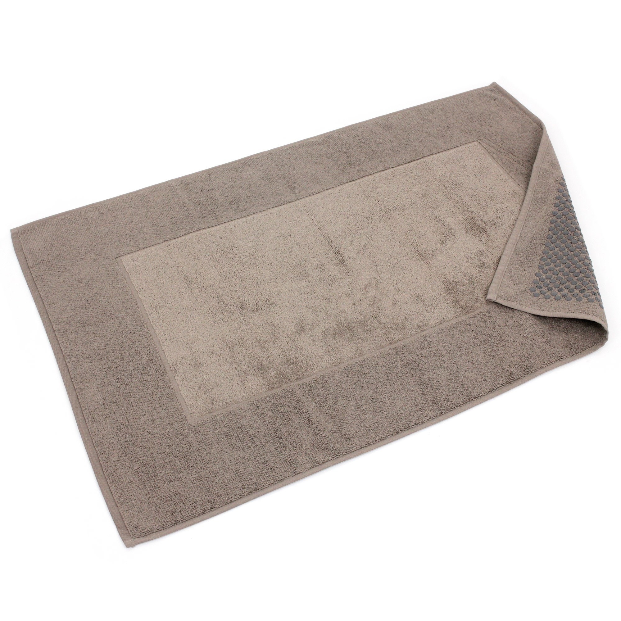 Tapis de bain antidérapant 60x90 cm velours PRESTIGE marron Taupe