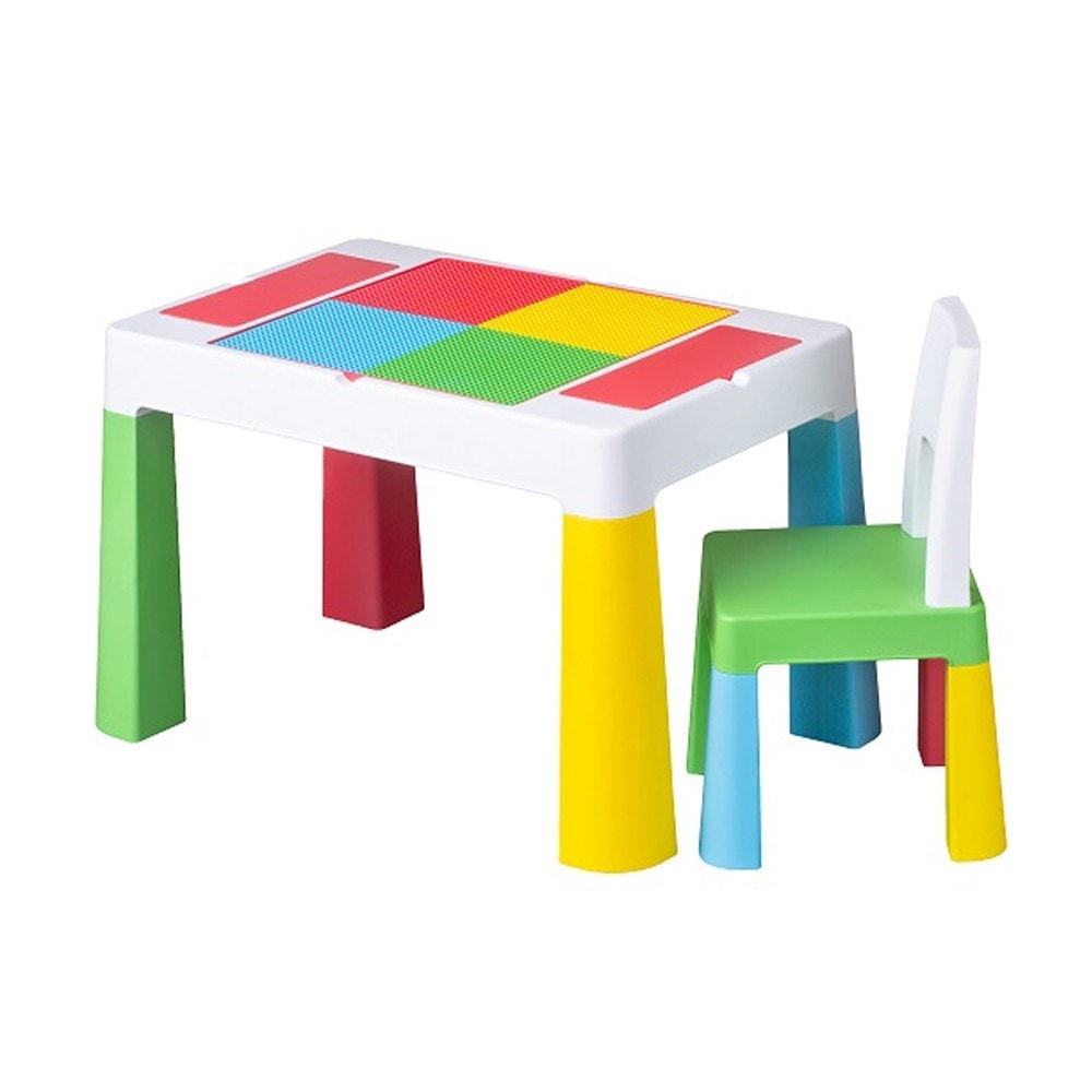 TEGA BABY Table + chaise enfant dessin et jeu construction Multicolore TEGA  BABY