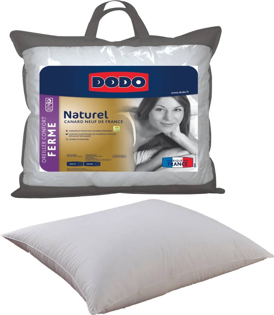 DODO - Oreiller rectangle Naturel 50x70cm confort ferme
