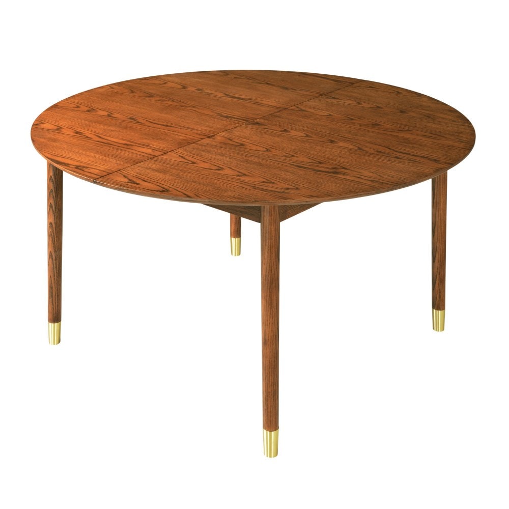 Hogarn - Table à manger ronde extensible 120-155x120cm - Couleur - Noyer  DRAWER