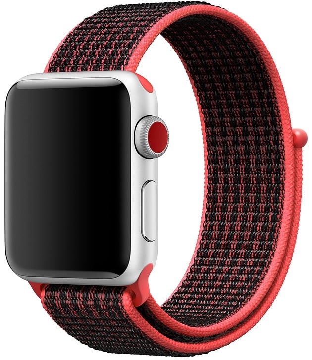 Bracelet pour montre APPLE Boucle Sport Nike Cramoisi brillant/Noir 38