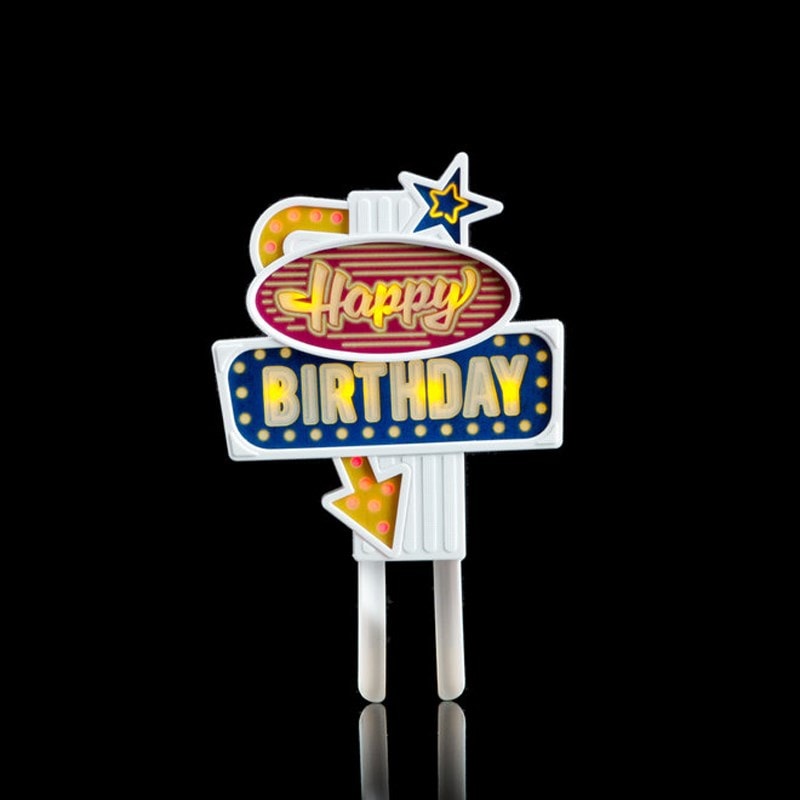 Décoration lumineuse pour gâteau Happy Birthday SUCK UK SKFLASHHB1