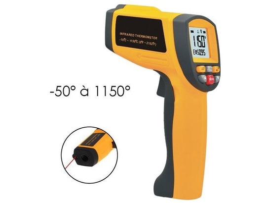Thermomètre infrarouge pistolet laser électronique sans contact max 1150°C  - YONIS YONIS Pas Cher 
