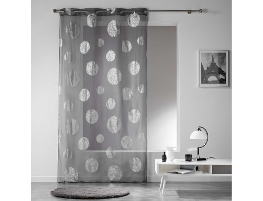 Douceur dInt/érieur Panneau /à Oeillet Voile Imprim/ée Argent//Anthracite 140 x 240 cm