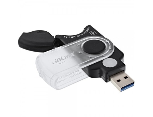 Lecteur de carte mobile InLine® USB 3.0 pour SD, SDHC, SDXC, microSD INLINE  72011 Pas Cher 