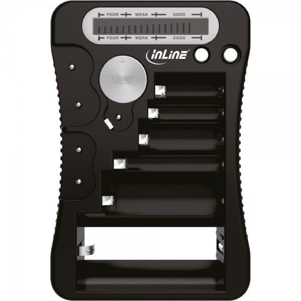 Testeur de batterie InLine® avec écran LCD, pour piles rondes et piles  boutons INLINE 73068 Pas Cher 