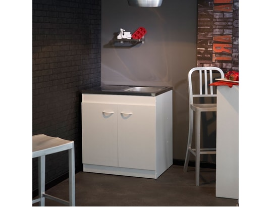 Meuble sous-évier de cuisine 80 cm - SOUSEV - L 80 x l 59 x H 83