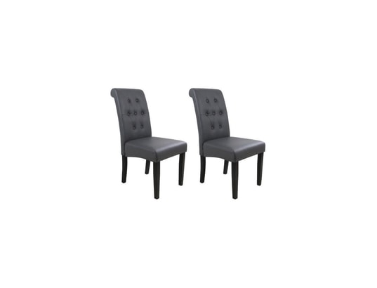 TBD CUBA Lot de 2 chaises de salle a manger Simili gris Style contemporain L 45 x P 42 cm MA 31CA493CUBA CLGFB TBD CUBA Lot de 2 chaises de salle a manger Simili gris Style contemporain L 45 x P 42 cm MA 31CA493CUBA CLGFB