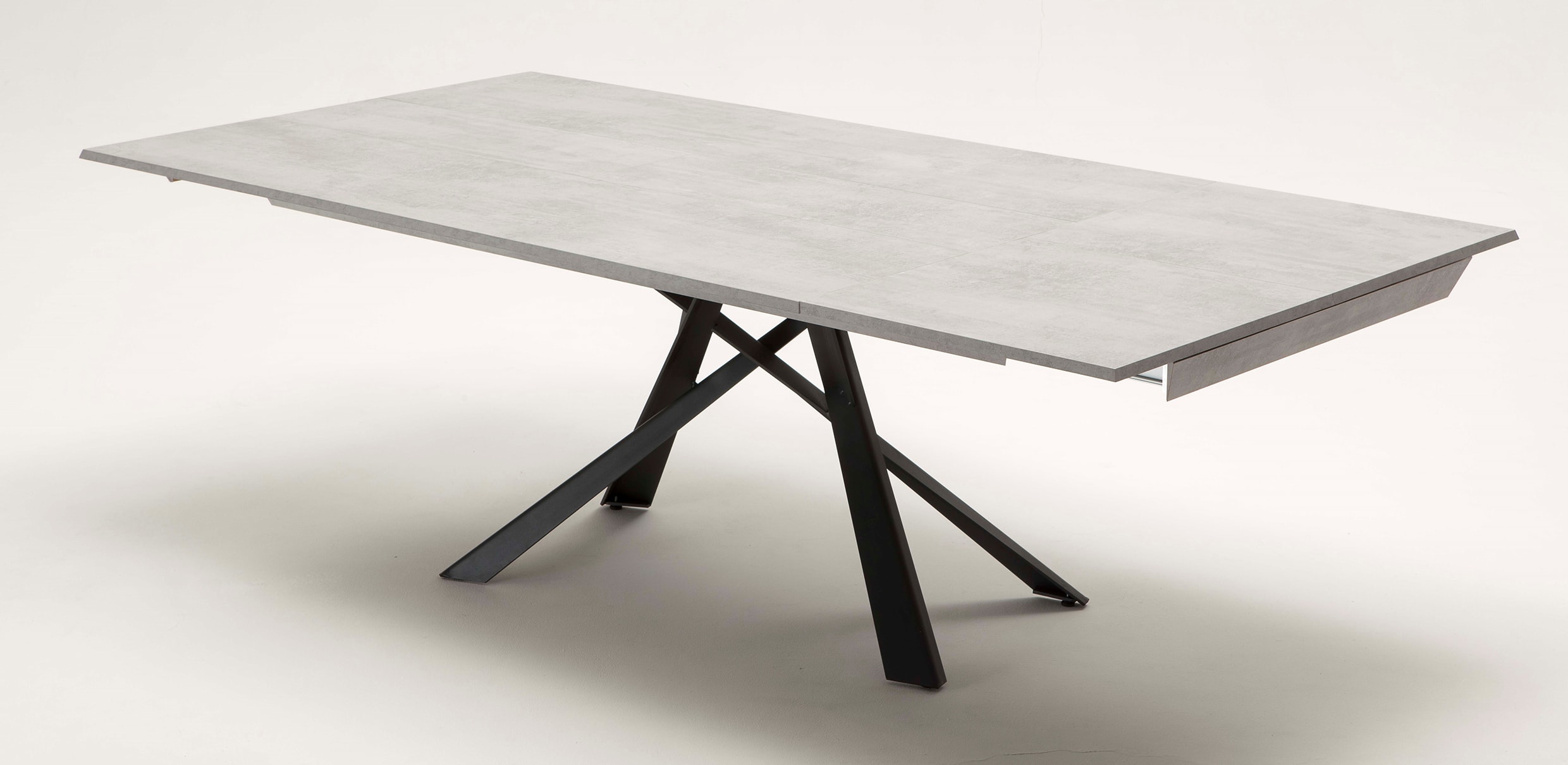 Table console pliante pas cher blanche plateau effet béton