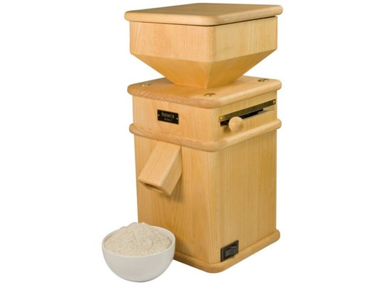 Moulin à Céréales électrique Hawos Billy 100 – Compact, En Bois Et Performant, Pour Farine Fraîche à La Maison