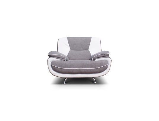 Spacio Fauteuil Contemporain En Simili Et Tissu Gris Et