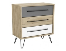 Demeyere Commode en Bois 4 Tiroirs Design Naturel et Chaleureux Ch/êne Hudson 84,7 cm x 47 cm x 82,3 cm