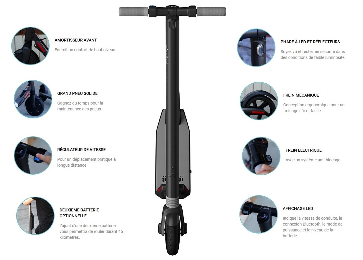 Batterie pour trottinette électrique KickScooter ES1 et ES2 Ninebot By  Segway Noir - Batterie et chargeur trottinette électrique - Equipements  sportifs