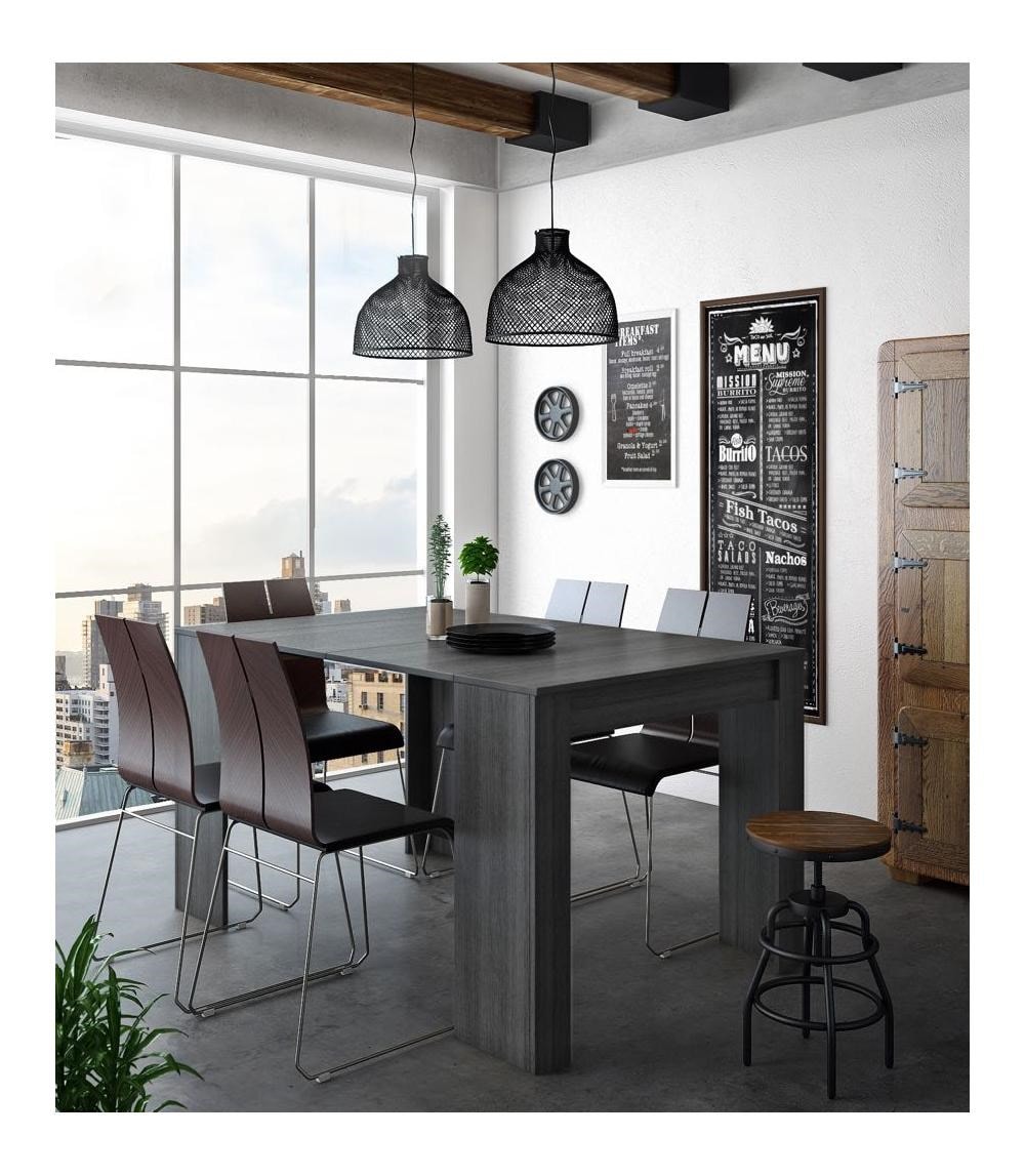 Console extensible, rectangulaire avec allonges, jusqu'à 140 cm, pour