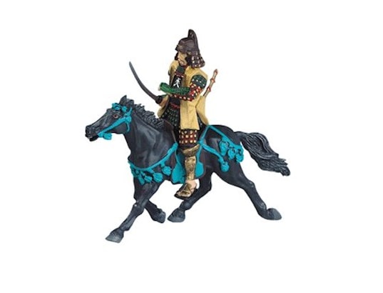 Figurine Cheval samouraï noir (sans chevalier) PLASTOY