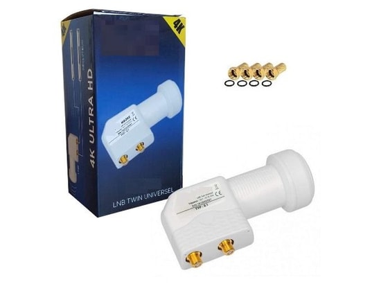 LNB Twin Globo PRO2 Tête Universelle 0,1 dB 2 Sorties Full HD 3D Ultra