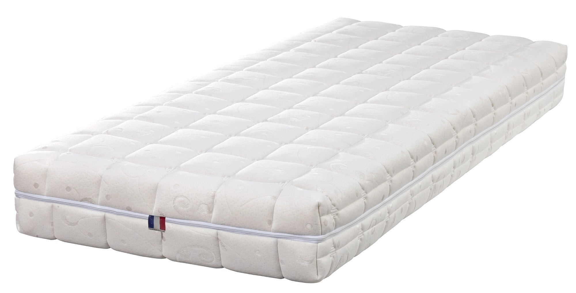 Matelas 80x190 + Sommier + pieds + Oreiller Mémoire + Protège Matelas  Mousse Poli Lattex Indéformable Déhoussable Housse Lavabl