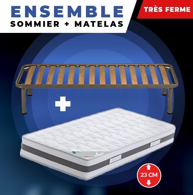 King of Dreams Lot de 2 Matelas 80x200 x 23 cm + 2 Sommiers +