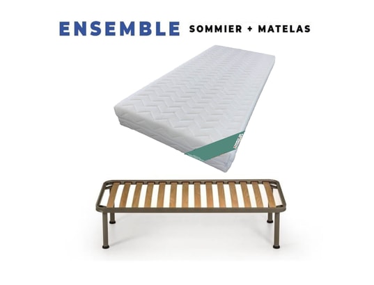 Matelas + alèse 90x190 x 19,5 cm très ferme - spécial sommier