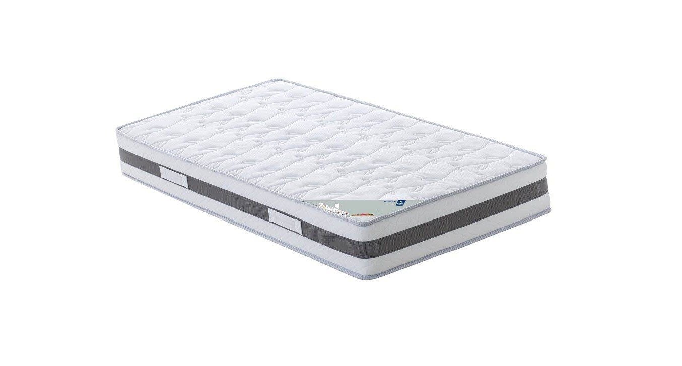 Lot de 2 Matelas 80x200 + Sommier + pieds + Oreiller Mémoire +