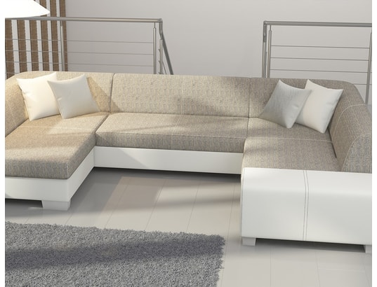 Canapé Dangle Panoramique Convertible Gris Et Blanc Achille