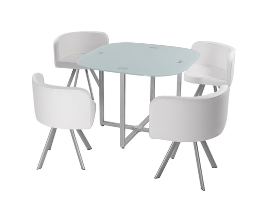 Ensemble Table de repas Design MALAGA blanc GIOVANNI Ensemble Table de repas Design MALAGA blanc GIOVANNI
