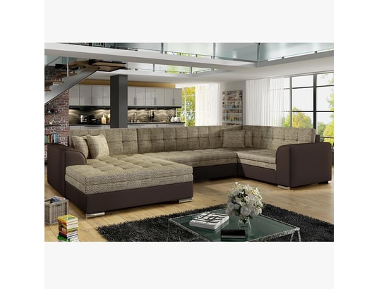 Canape D Angle Convertible Marron Jacob 4 Meridienne A Gauche