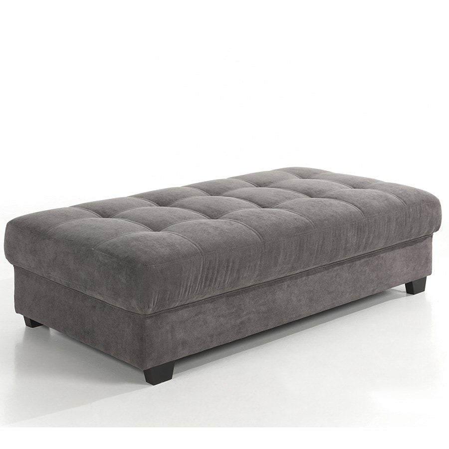 Pouf rectangulaire gris en tissu REMI KASALINEA Pas Cher