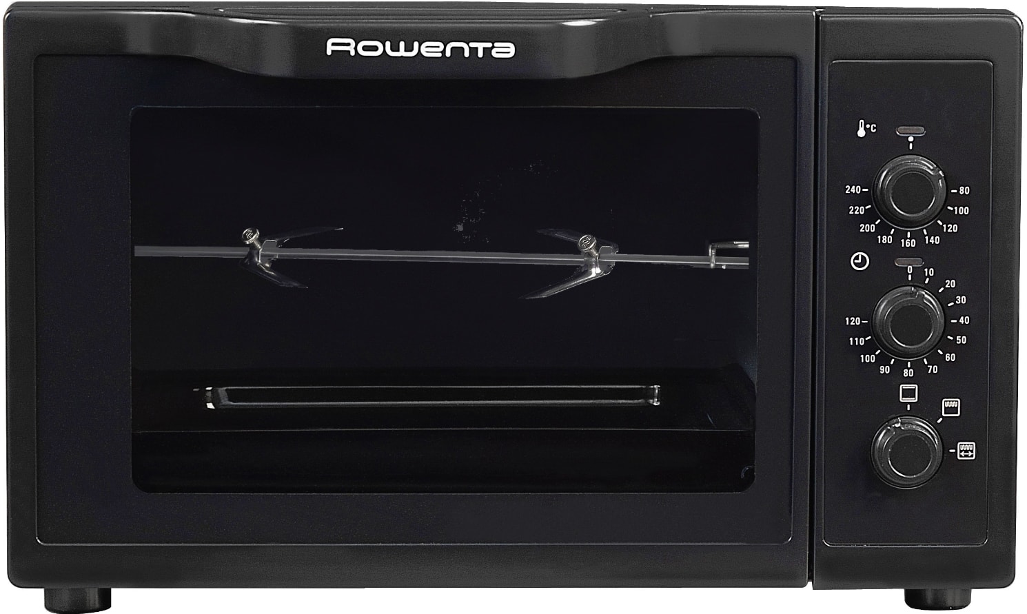 Moulinex Four électrique 39 L, 7 modes de cuisson, Chaleur tournante,  Thermostat réglable jusqu'à 240° C, Tournebroche, Minuteur 120 min, Grille  réversible, Optimo noir OX485810 : : Cuisine et Maison
