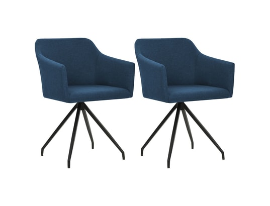 ICAVERNE Icaverne Chaises de cuisine et de salle à manger Joli Chaise pivotante de salle à manger 2 pcs Bleu Tissu ICAV247063 ICAVERNE Icaverne Chaises de cuisine et de salle à manger Joli Chaise pivotante de salle à manger 2 pcs Bleu Tissu ICAV247063