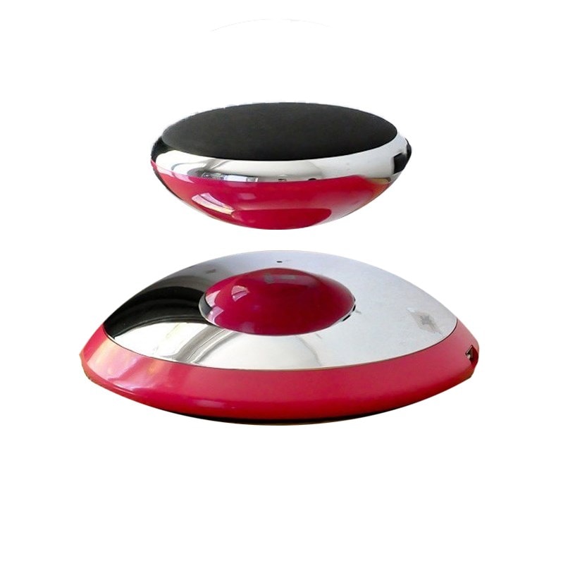 SOUNDAIR - Enceinte Bluetooth en lévitation Design rouge rosé / miroir  MAGNETICLAND Pas Cher 