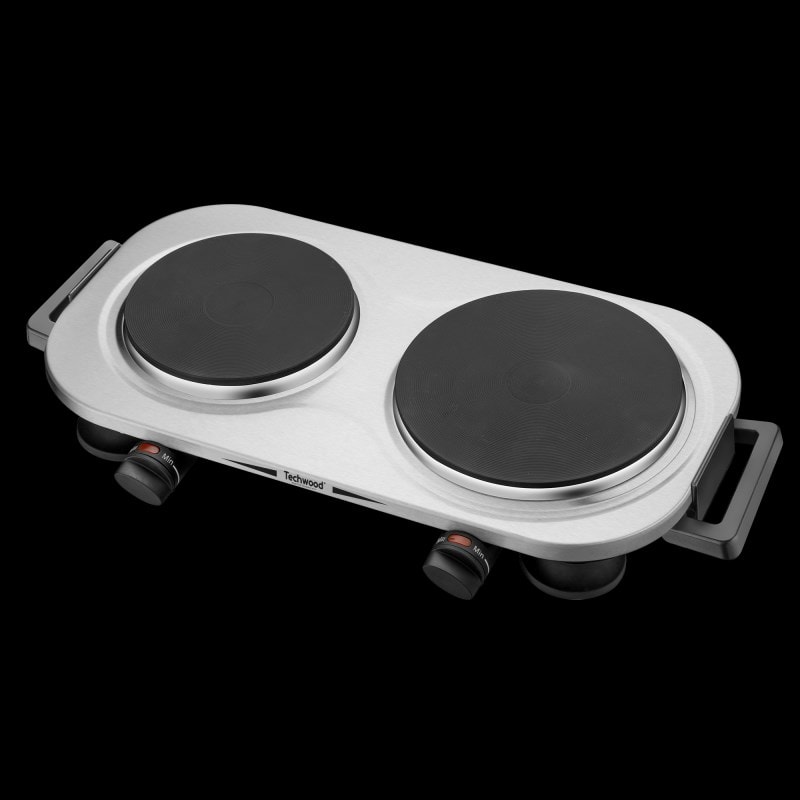 Double plaque de cuisson électrique en inox 2500W TECHWOOD