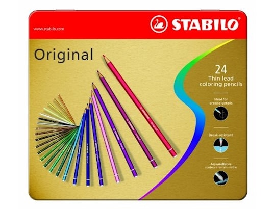 24 Crayons De Couleur STABILO - Mine Triple 2.5mm, Ergonomiques, Boîte Carton