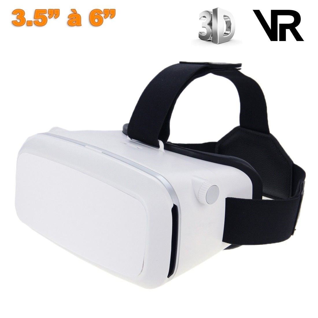 Casque Vr Universel Réalité Virtuelle 3d Ajustable Smartphone 3.5 6 Pouces  Noir - Yonis YONIS