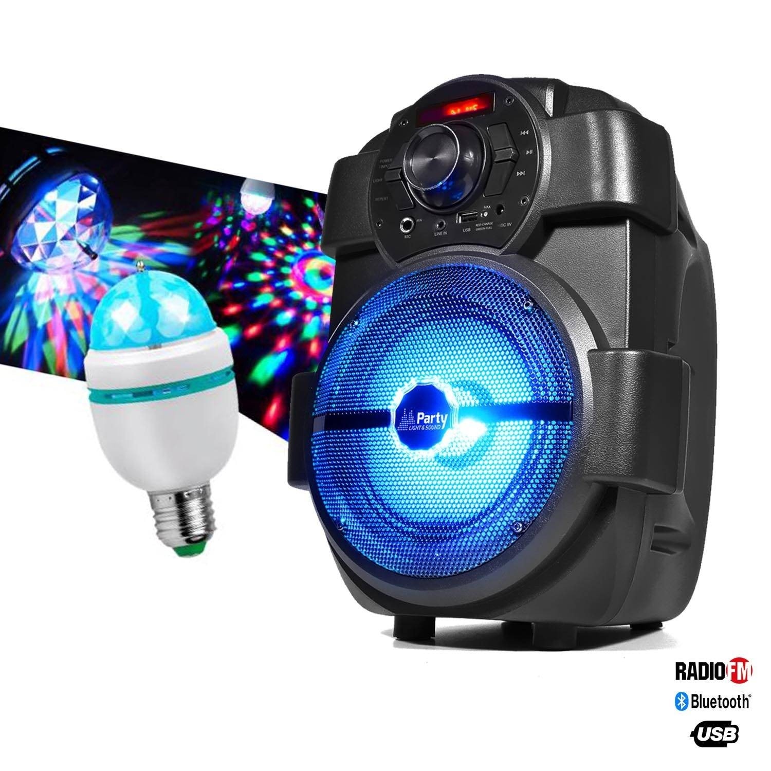 Hautparleur karaoké Bluetooth avec microphone et effets lumineux -  PartyFunLights