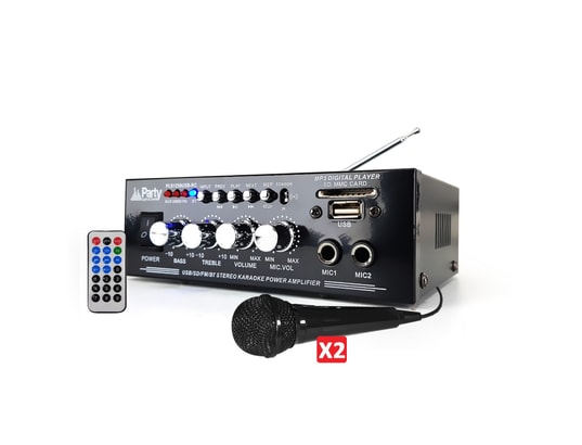 Micro Amplifié pour Karaoke Avec Lecteur MP3, Radio, Bluetooth, USB