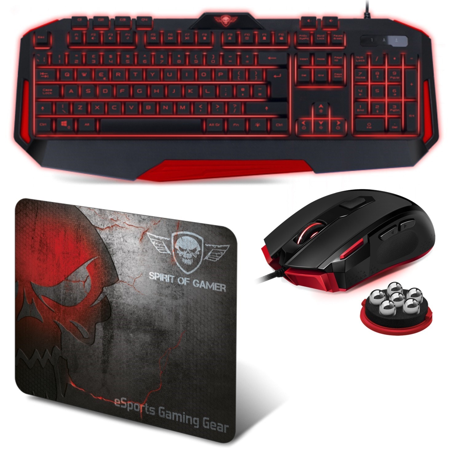 Pack clavier, souris et tapis Pro MK3 pour XBOX ONE Convertisseur inclus rétro éclairé