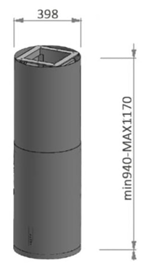 SOGELUX Hotte tube îlot suspendue HCL944XF inox