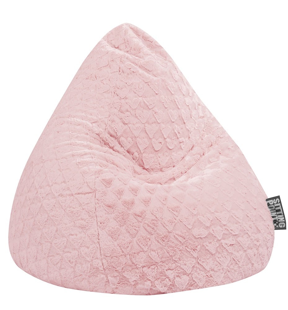 Pouf Fluffy Hearts rose pale XL SITTING POINT