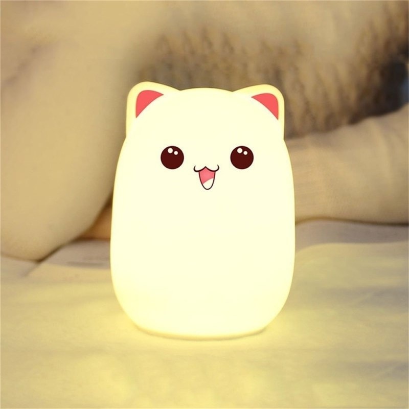Veilleuse Rechargeable Chat Lampe Créative Silicone Prise Micro Usb 3w Rose  - Yonis YONIS Pas Cher 