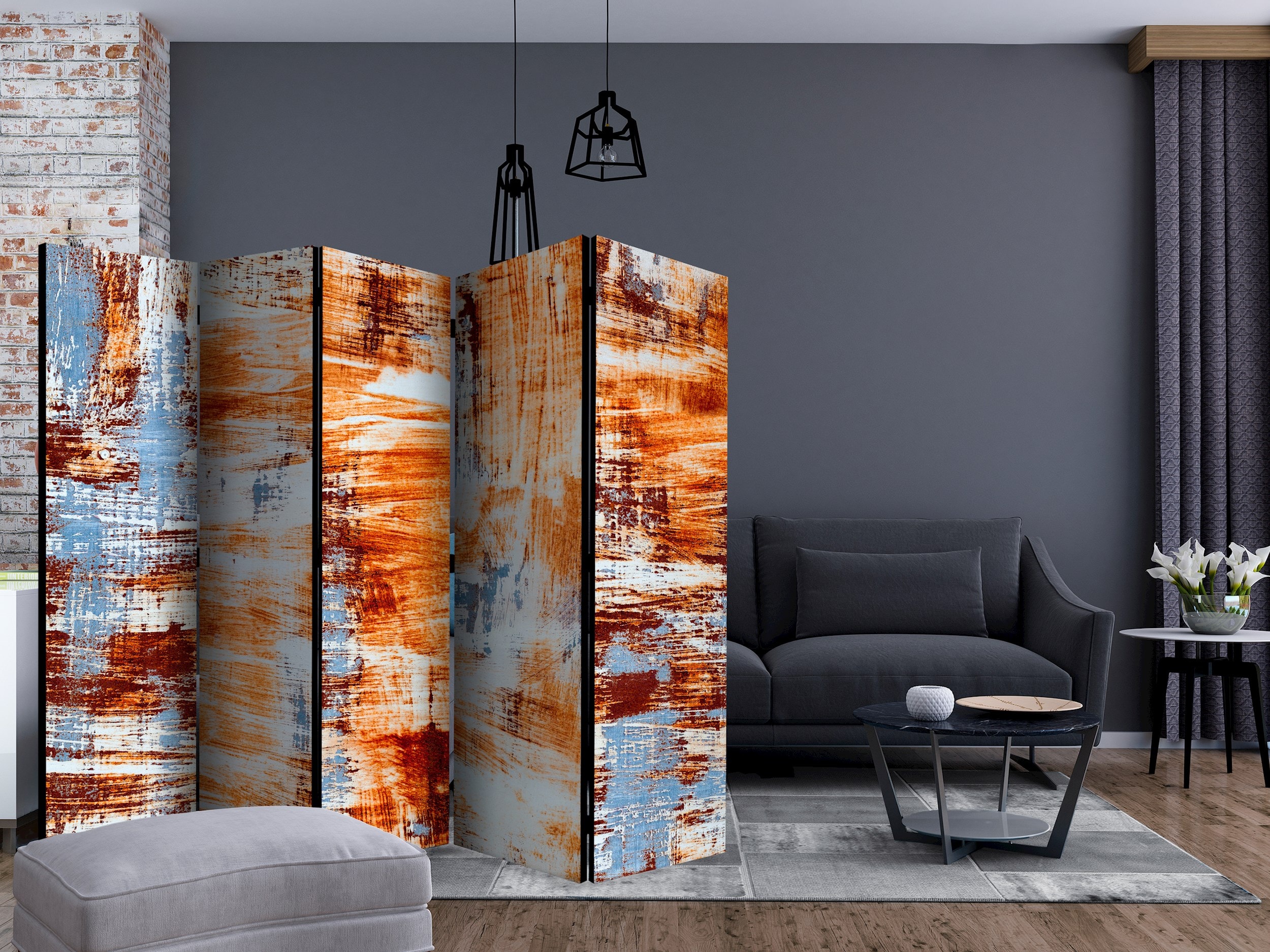 Paravento Decorativo Originale: Mappa Colorata Mondo - Divisorio Per Ambienti 225x172 Cm