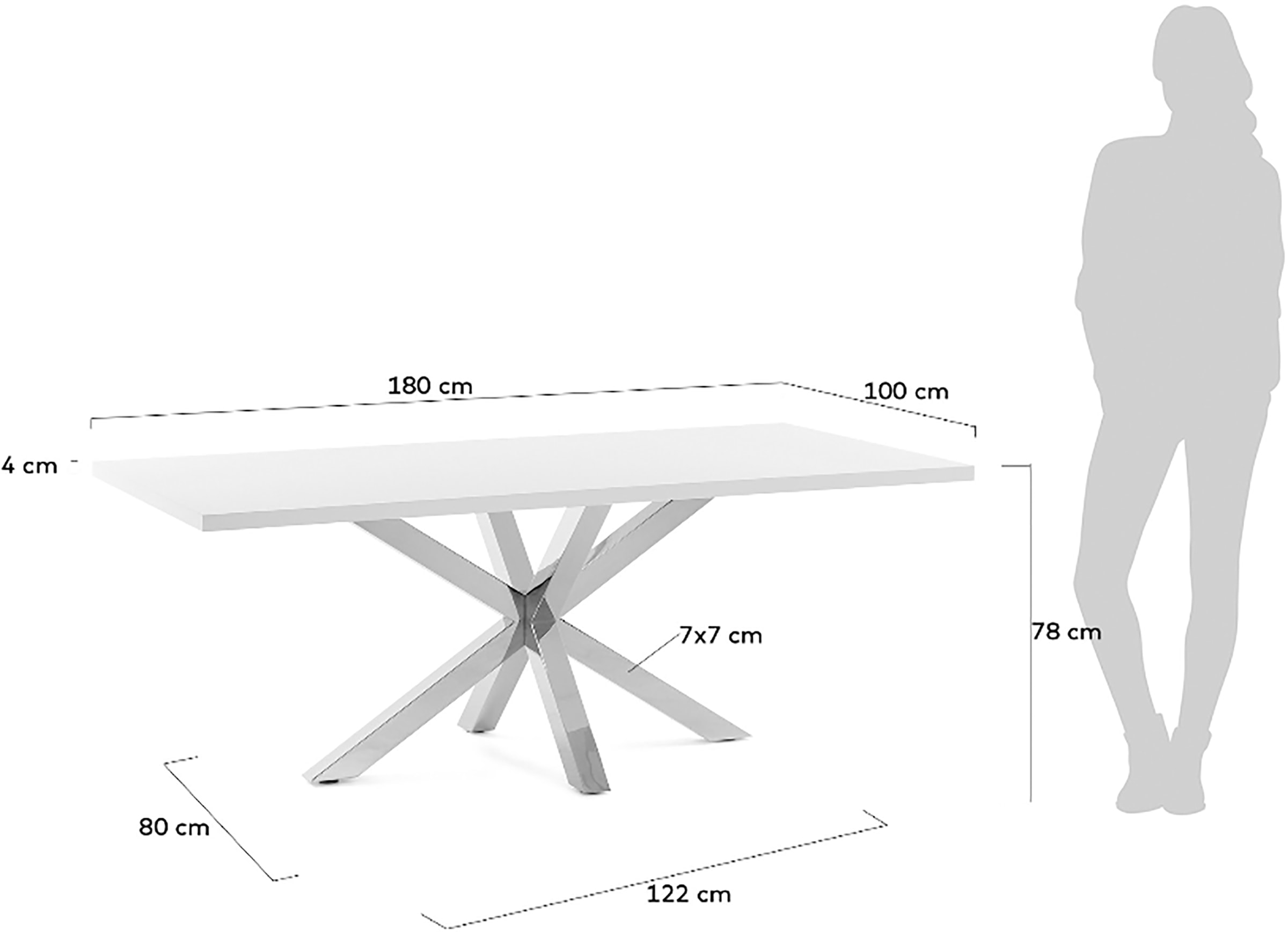TABLE INOX PLIANTE 180CM VOGUE