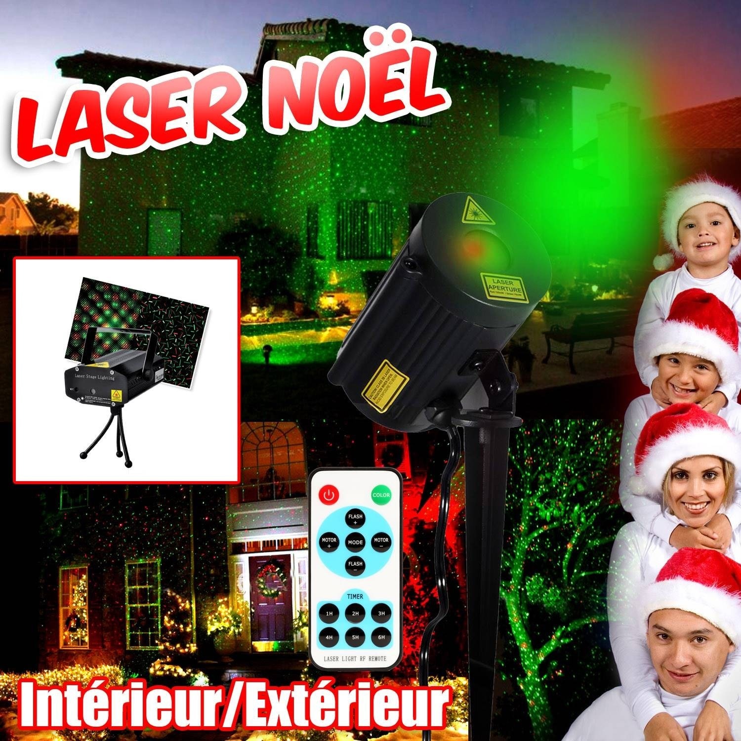 Lasers Noël extérieur intérieur Décoration éclairage Projecteur Rouge Vert  IP65 effet ciel étoilé BEAMZ