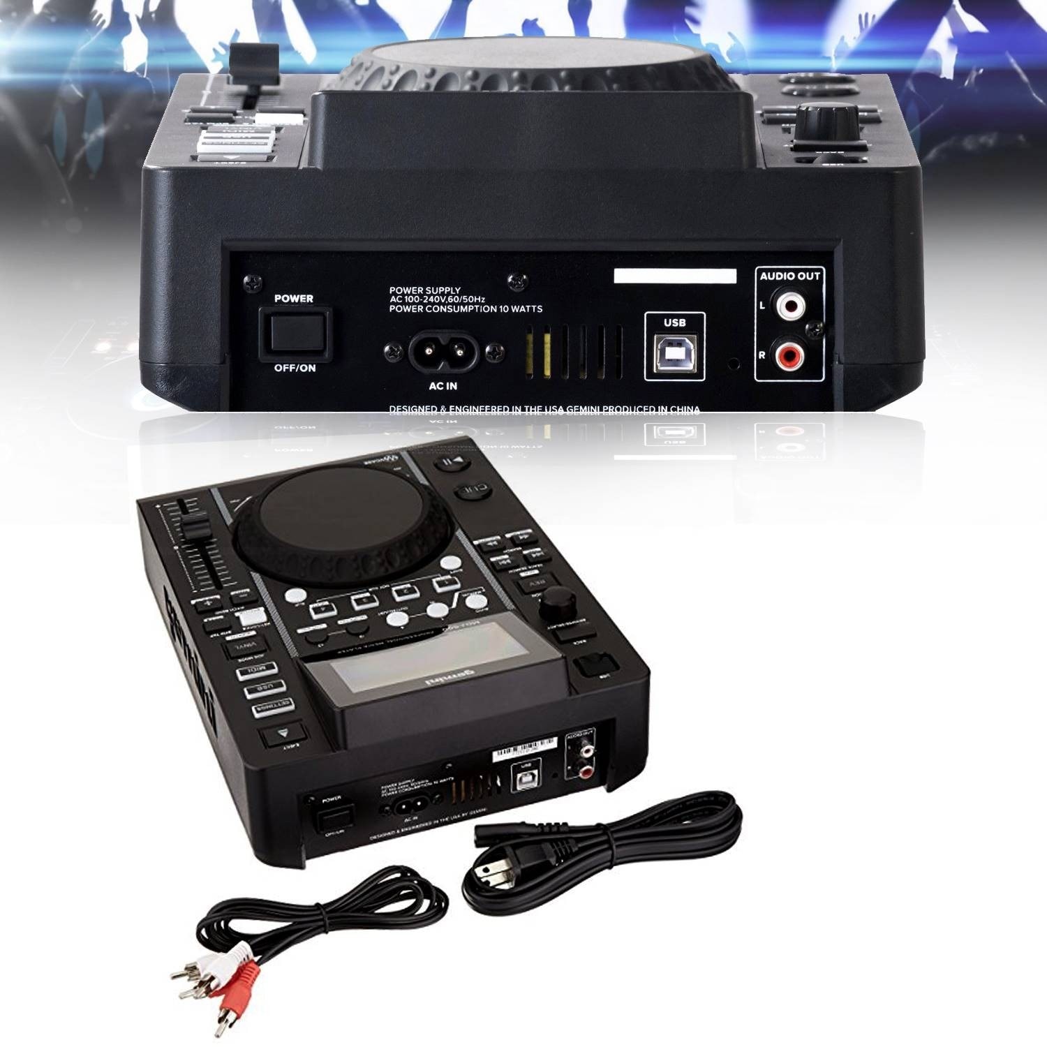 Double Platines Lecteurs LCD Gemini MDJ500 Pro USB MP3 Media Player