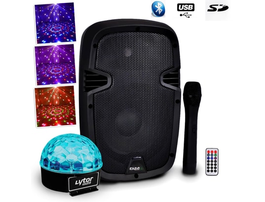 Enceinte Dj Sono Autonome Cm W Usb Sd Bt Micro Vhf Hybrid Vhf