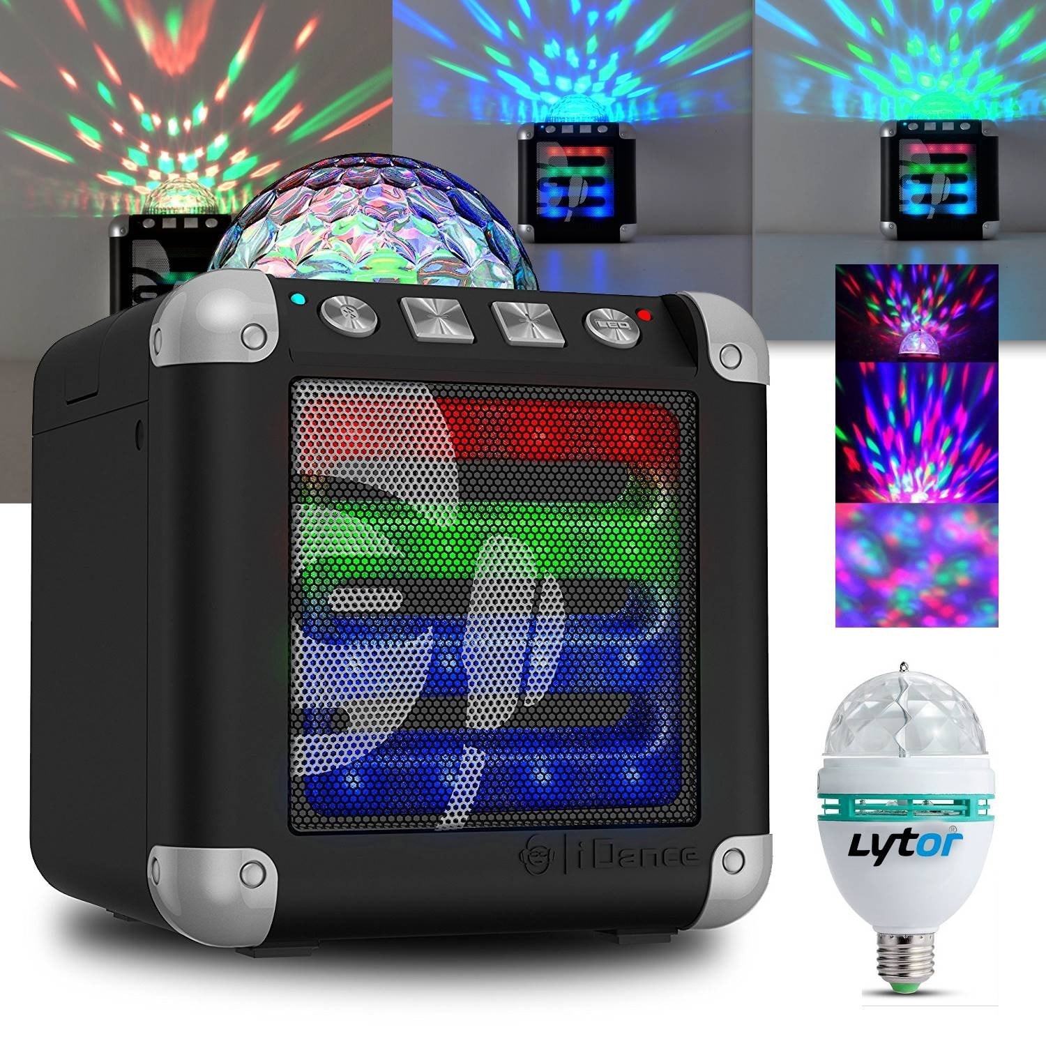 Enceinte Bluetooth Cube 5 Watts avec boule Disco avec Micro